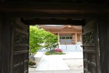 The temple has many beautiful buildings on its grounds.