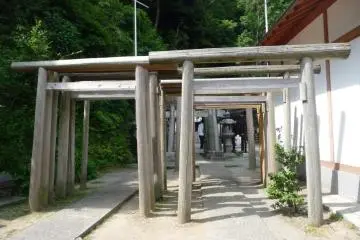More wooden torii gates located at the back entrance of the shrine.