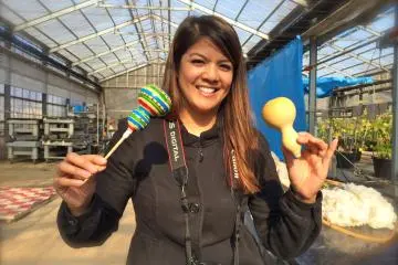 <p>Paint cucumber gourds to make a maraca or ornament</p>