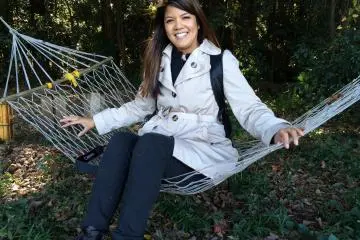 <p>Take a break on the tree house hammock</p>
