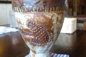 All of the food and drink are served in beautiful locally-made pottery.