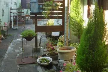 There is a small garden area in back where special events are sometimes held.