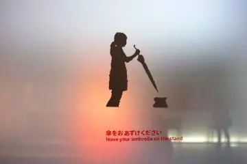 <p>An eye-catching umbrella sign</p>