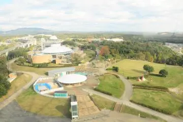 <p>The views of Moricoro Park from the observation pod</p>