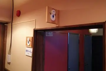 <p>A male snowman sign for the men's toilet</p>