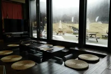 <p>Inside foot onsen</p>