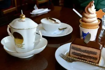 White Tiramisu,Chocolate ganache and Hot chocolate makes for our special lunch at the Chocolate Lounge