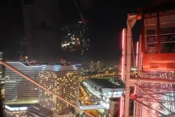 <p>Night view from 'see through' gondola - photo taken during the ride</p>
