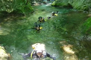 Going with the flow - starting to hear the roar of a BIG waterfall (Photo: Canyons)