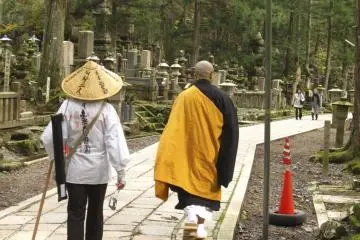 <p>a monk and a pilgrim</p>