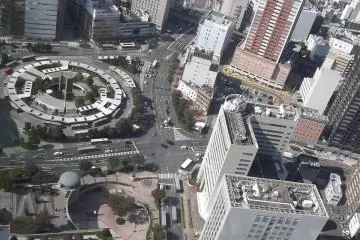 <p>Looking straight down at the station rotary</p>