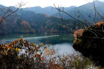 <p>There were a few boats on the lake</p>