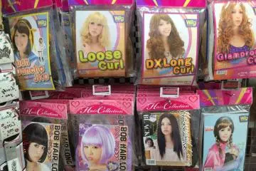 <p>Plethora of wigs to choose from. My favorite is the pink bob - check out my Twitter page to view my profile picture wearing this exact one!</p>