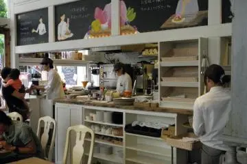 The kitchen and dining room area