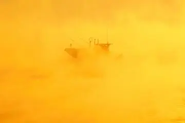 I was impressed that the fishing boat kept moving in a zero-visibility sea fog