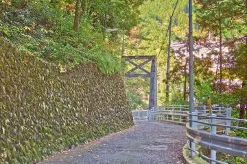 <p>The slope leading down to Unzen Bridge and beyond</p>