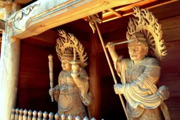 <p>Two fearsome looking guardians</p>