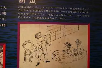 <p>Cartoon drawing of kappa school. Notice the young kappa are seated on cucumbers, which are kappas' favorite food.</p>