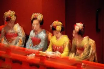 <p>Waiting for the performance to begin</p>