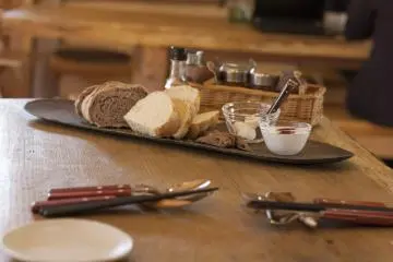 <p>Homemade breads to start off</p>
