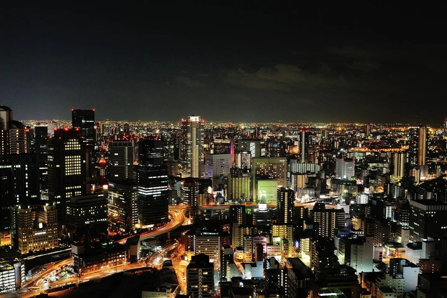 Osaka skyline at night
