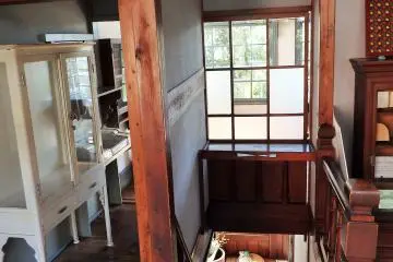 <p>Patients took this staircase to the second floor waiting rooms, while the family and staff used a smaller 'hidden' staircase in the back.</p>