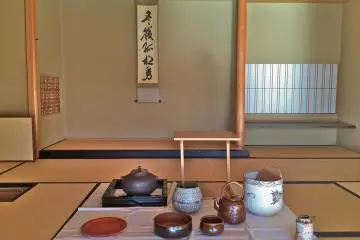 <p>Tea implements on display inside the teahouse where private parties can be held</p>