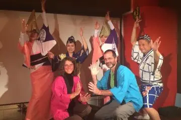 <p>With the Hyottoko Awaodori Team!</p>