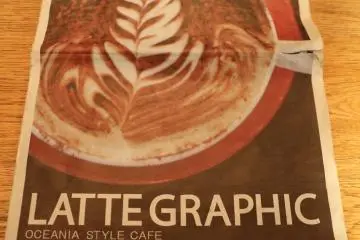 <p>Unique newspaper-style menu</p>