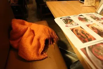 <p>Fluffy orange blanket</p>
