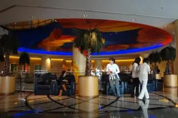 In the lobby of the Pan Pacific