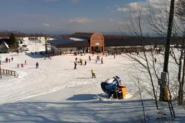 <p>Riding the ski lift</p>