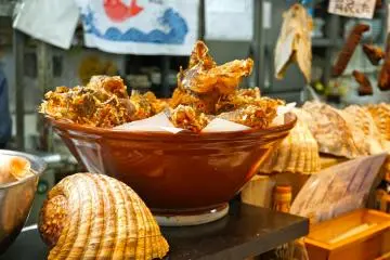 <p>These deep-fried fish skins were a very popular appetizer</p>