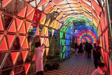 This luminous tunnel is the most crowded photo spot in Tokyo Dome City (Photo: Olga Kaneda)