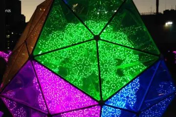<p>Green, purple and blue</p>