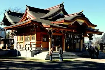 <p>Main hall of Sugawara Shrine</p>