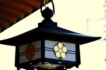 <p>Plum blossom motif on a lantern</p>