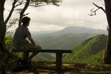 A well earned rest and a rewarding view.
