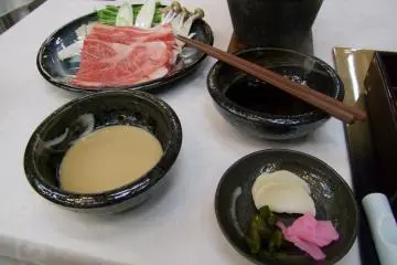 <p>Marbled kogen beef, shabu-shabu style</p>