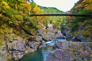 <p>As you walk up stream from Hatonosu Bridge be sure to look back at this impressive bridge from time to time</p>