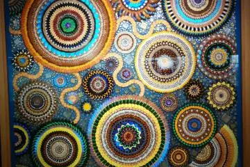 <p>This picture was made with over 7000 butterfly wings from over 100 species</p>
