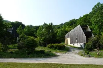 A view looking onto the bungalows