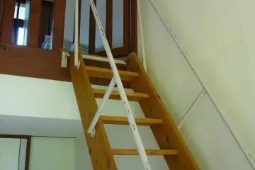 The step-ladder to the sleeping area.