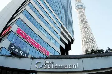 <p>The view from the front of the shopping mall under the Tokyo Skytree building!&nbsp;</p>