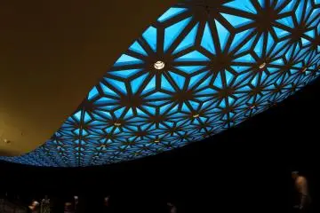 <p>This is the beautiful ceiling inside the building while you wait for the elevator to go up to the first viewing deck.&nbsp;</p>