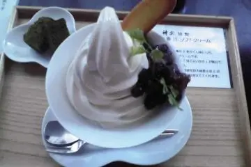 Kelp soft serve ice cream set