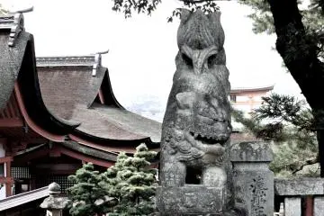<p>Looking down on Itsukushima&nbsp;Shrine and the Sacred Torii from a rise</p>