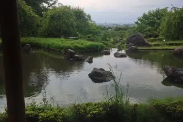 Beautiful reflecting pool; perfect for reflecting on why you've spent all day at the outlets with this park so close by.