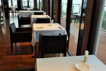 <p>View of the restaurant in morning</p>