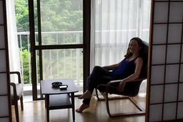 Relaxing in the sunroom